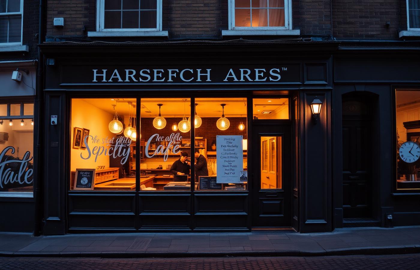 Storefront at dusk